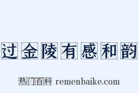 过金陵有感和韵是什么意思的图片